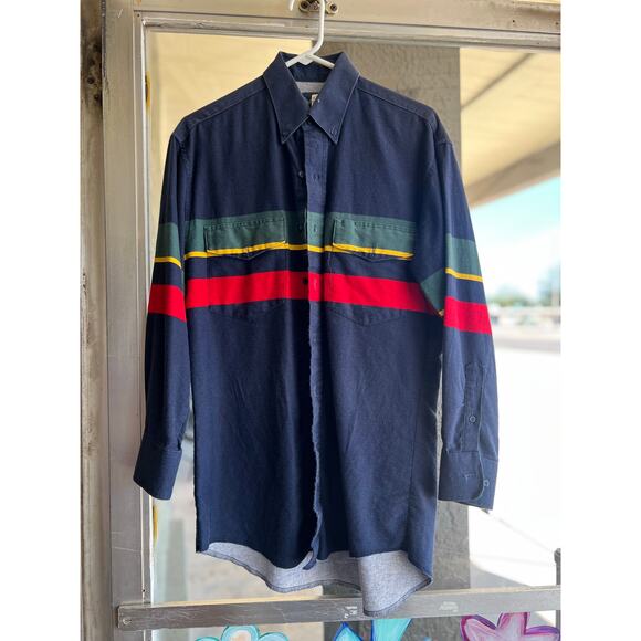 Vintage 90’s Wrangler striped button down size 15-33 - Picture 1 of 3